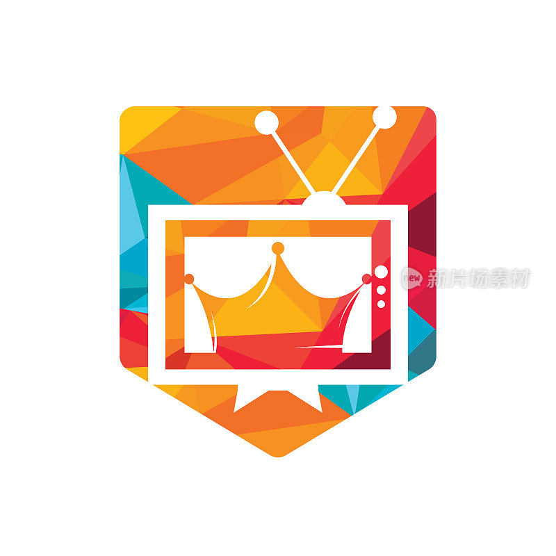 King TV矢量logo设计模板。皇家电影标志设计矢量。